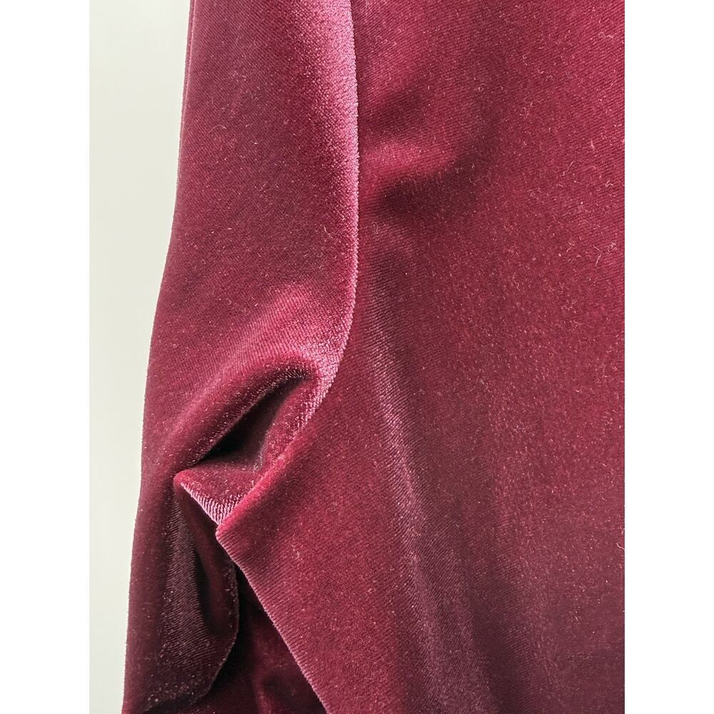 Soft Surroundings S Velvet Top Blouse Button Front Burgundy Stretch Soft - Picture 9 of 10